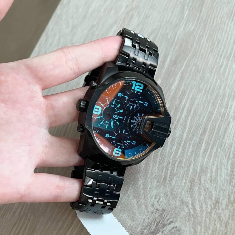 ผ่อน0-นาฬิกาชาย-diesel-mega-ion-plated-watch-สายแสตนเลสสีดำ