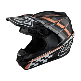 หมวกกันน็อค Troy Lee Designs SE4 Polyacrylite Warped Helmet - Black/Copper