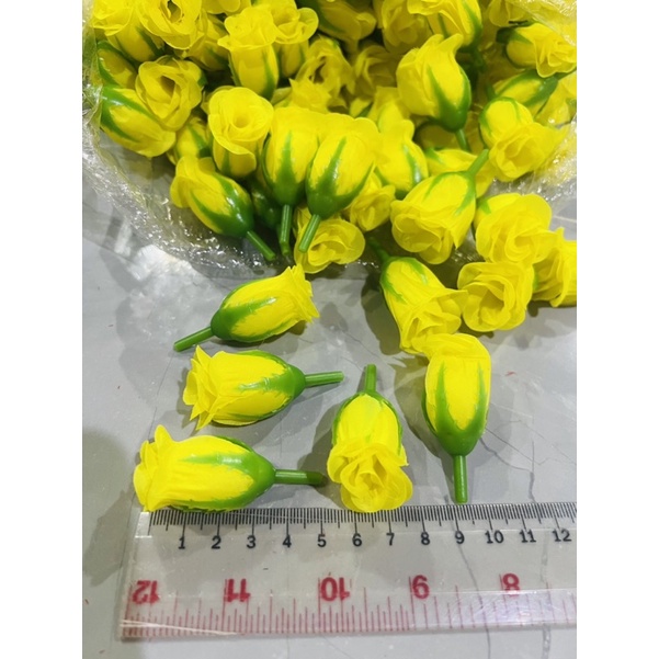 ดอกกุหลาบ-ดอกกุหลาบตูมสีเหลือง-ดอกกุหลาบปลอมสีเหลือง-1ถุง50ดอกดอกกุหลาบตูมอย่างดี