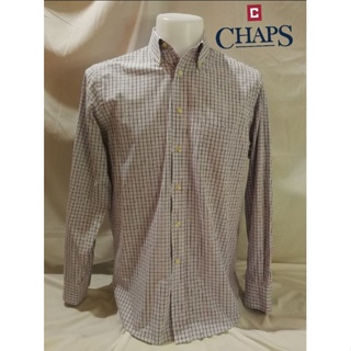 Chaps Brand_2nd hand(BK3) เสื้อเชิ้ตแขนยาว​60%COTTON40%Polyester​/ Size L/ Made in Bangladesh 🇧🇩​/แท้มือสองกระสอบนำเข้า​