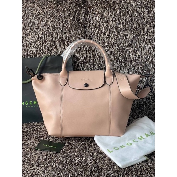 Longchamp LE PLIAGE CUIR TOP HANDLE BAG S beige Shopee Thailand