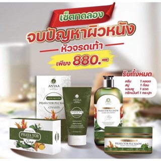 [แบรนด์แท้100%]  เซตทดลองหัวจรดเท้า (ครีม+สบู่+แชมพู+ทรีทเม้นต์)🌱สมุนไพร💯% จบทุกปัญหาผิวหนังและหนังศรีษะ กลากเกลื้อน