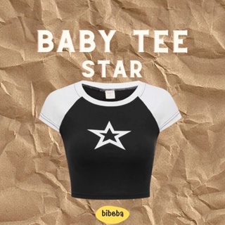 Baby tee Star เสื้อครอปลายดาว✨⭐️ (พรีออเดอร์)