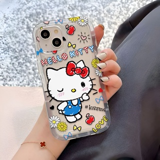 เคสโทรศัพท์มือถือ แบบใส ลายเฮลโลคิตตี้ สําหรับ iphone 14promax 11 13 12 7Plus X XS Max