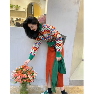 Ber Xiaoxiang เสื้อกันหนาวแขนยาว ผ้าลูกฟูกถัก และกระโปรง แฟชั่นฤดูใบไม้ร่วง และฤดูหนาว สไตล์เกาหลี สําหรับผู้หญิง