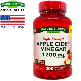 ภาพขนาดย่อของสินค้าNature's Truth Apple Cider Vinegar 1200 mg. 200 เม็ด Exp.03/26