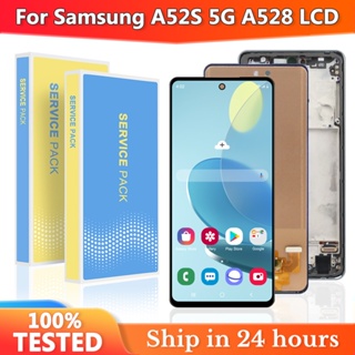 หน้าจอสัมผัสดิจิทัล LCD 6.5 นิ้ว A52s 100% พร้อมกรอบ สําหรับ Samsung Galaxy A52s 5G A528B A528M A528B/DS