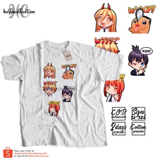 เสื้อยืดสีขาว Chainsaw Man - Cute Faces Anime Shirtเสื้อยืด เสื้อยืดสีพื้น_59