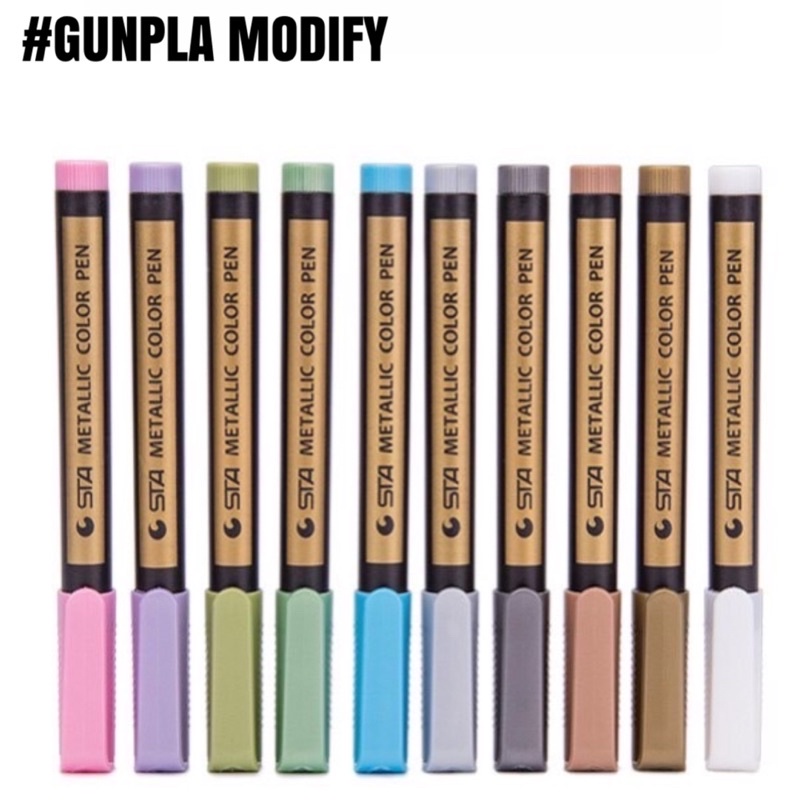 ภาพหน้าปกสินค้าSTA Metallic Color Pen ปากกามาร์คเกอร์ สีเมทัลลิค จากร้าน gunplamodify บน Shopee