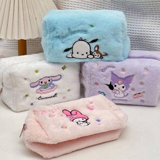 Sanrio Mymelody Kuromi Cinnamoroll Pochacco Kawaii กระเป๋าดินสอ กระเป๋าเครื่องสําอาง ขนาดใหญ่ จุของได้เยอะ สําหรับเด็กผู้หญิง