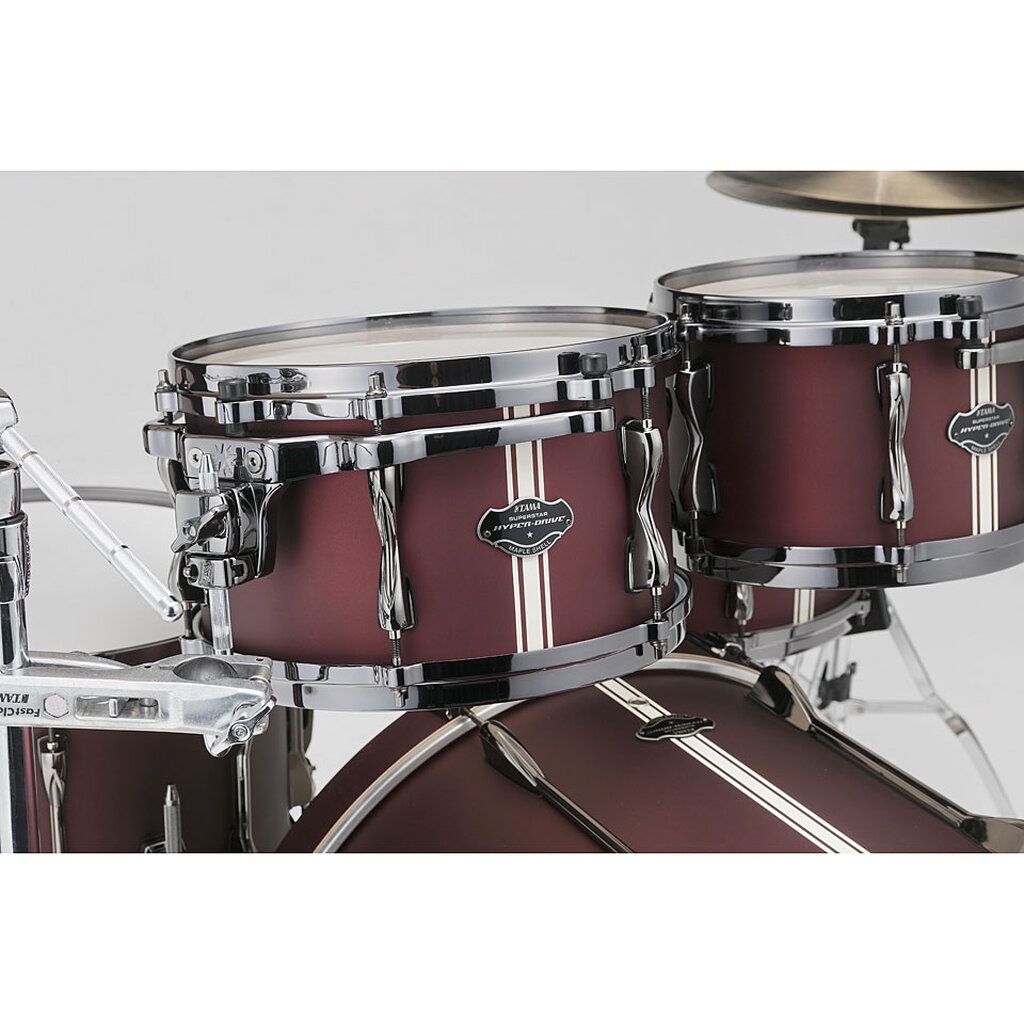 กลองชุด6ใบ-tama-superstar-hyper-drive-duo-สี-satin-burgundy-ชุดขาตั้ง