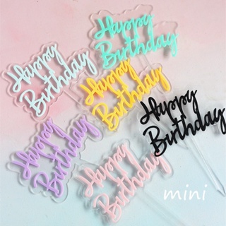 ท็อปเปอร์อะคริลิค รูปตัวอักษร Happy Birthday สีมาการอง สําหรับตกแต่งเค้กวันเกิดเด็ก คัพเค้ก ขนมหวาน ปาร์ตี้วันเกิด 1 ชิ้น