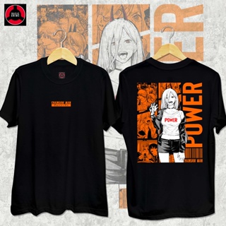 เสื้อคู่รัก Chainsaw Man - Power Anime Shirt Classic t shirt Cotton Shirt For Man Womanเสื้อยืดเสื้อยืด_56