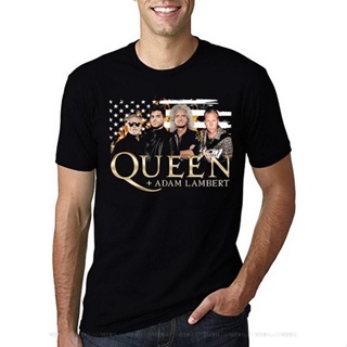 Diy 4XL 5XL 6XL T เสื้อ Queen และ Adam Lambert Rhapsody ทัวร์คอนเสิร์ต T เสื้อผู้ชายสีดำผู้ชาย TEE เสื้อใหม่แฟชั่นผ้าฝ้า