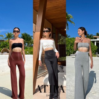 Atipashop - RAMON PANTS กางเกงขายาว ทรงเอวสูง มีหลายสีให้เลือก