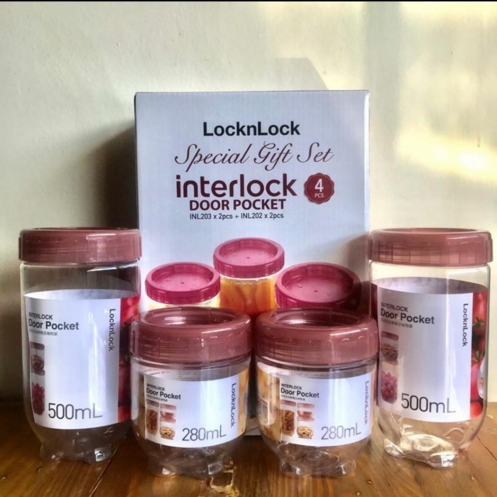 Lock n Lock Interlock Gift Set กล่องใส่อาหาร - 4 แพ็ค | Shopee Thailand