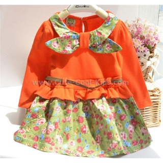 Dress-571 ชุดกระโปรง เด็กหญิงสีแดง Size-100 (3-4Y)