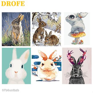 ✒Drofe ( 40x50 ซม . ) ภาพวาดสีน้ํามันรูปกระต่ายสําหรับตกแต่งบ้าน