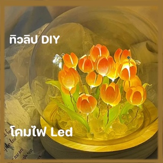 พร้อมส่งจ้า🔥🌷 ทิวลิป DIY โคมไฟ Led  โคมไฟของขวัญ ไฟกลางคืน GIFT ดอกไม้อมตะ
