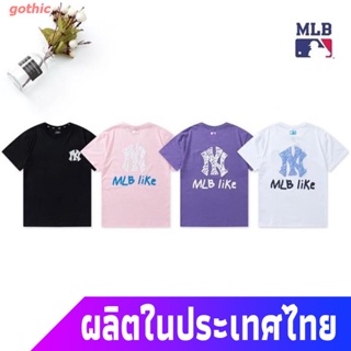 gothic เสื้อยืดกีฬา 2021 MLB NY Graphic Printing Fashion Couple T-shirt Pure Cotton Short-sleeved Round Neck Tee 60_15