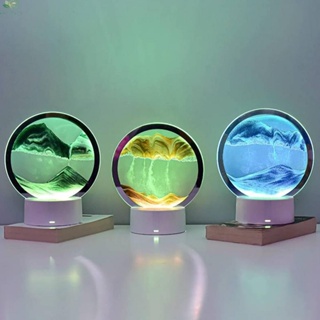【ECHO】Quicksand Table Lamp Painting Sand 3D Art Flowing Sand Glass Natural PS【Echo-baby】