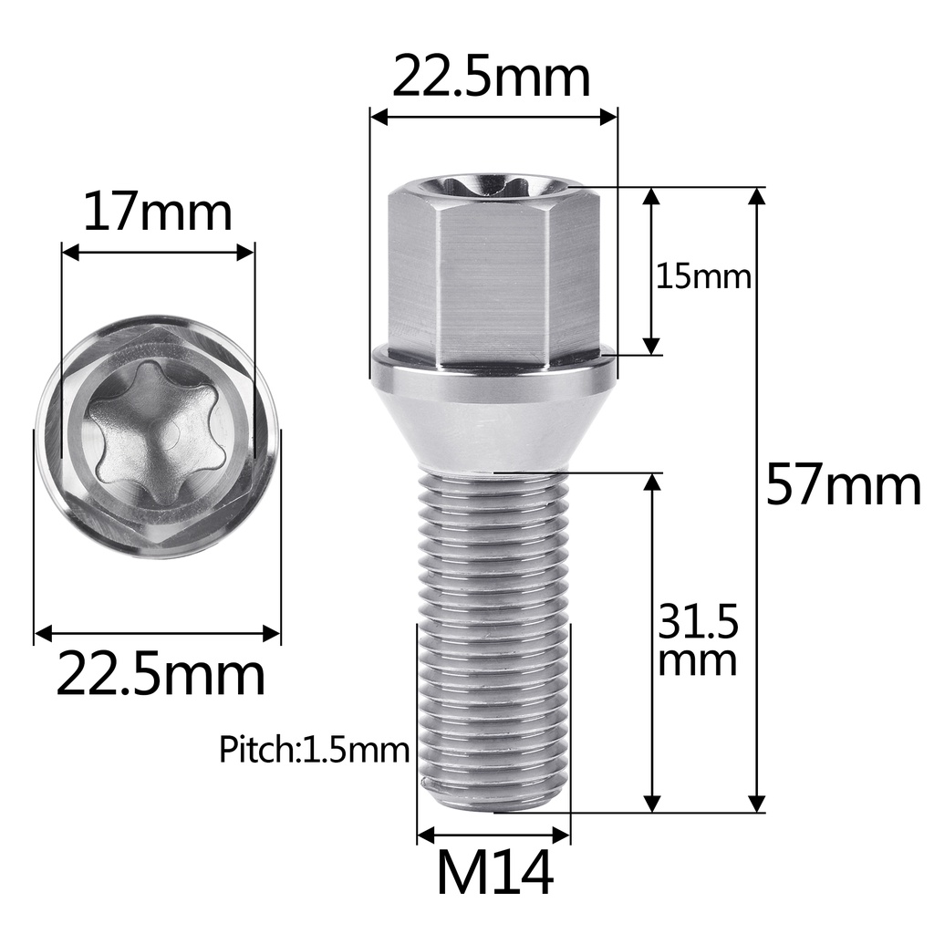 wanyifa-สลักเกลียวไทเทเนียม-m14x-p1-25-m14xp1-5-สําหรับ-bmw-e30-e36-e46-e60-e90-ยาวขึ้น-31-5-มม