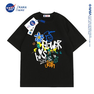 2023 เสื้อยืดแขนสั้น แขนห้าส่วน พิมพ์ลาย NASA แฟชั่นฤดูร้อน สําหรับผู้ชาย_59