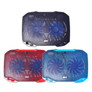 Oker HVC-393 Cooling Pad พัดลมรองโน๊ตบุ๊ค Notebook Cooler Pad ใหญ่2พัดลม