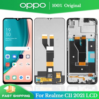 ใหม่ ของแท้ หน้าจอสัมผัส LCD ดิจิไทเซอร์ 6.52 นิ้ว พร้อมกรอบ สีดํา สําหรับ Oppo Realme C11 2021 RMX3231