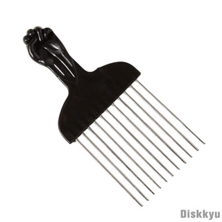 [Diskkyu] Prong Combs afro Combs Fist Hair Comb Durable Practical Hairdressing Styling Tool Detangle Braid Metal Hair Pick for Home Men