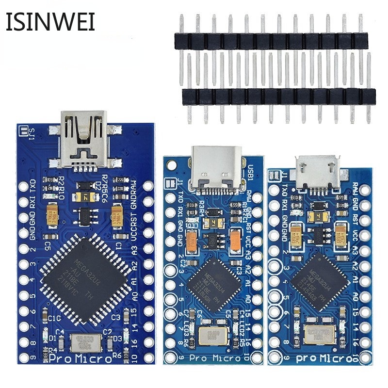 Pro Micro ATmega32U4 5V 16MHz ทดแทน ATmega328 สําหรับ Arduino Pro Mini ...