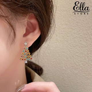 Ellastore123 ต่างหูระย้า ประดับพลอยเทียม ระยิบระยับ เข้ากับทุกการแต่งกาย ของขวัญคริสต์มาส เทศกาลปีใหม่ สําหรับผู้หญิง 1 คู่