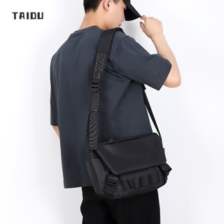 TAIDU กระเป๋าร่อซู้ลของผู้ชาย แฟชั่นใหม่อินเทรนด์ วัสดุไนลอนสีทึบ การเดินทางของนักเรียน ความจุขนาดใหญ่