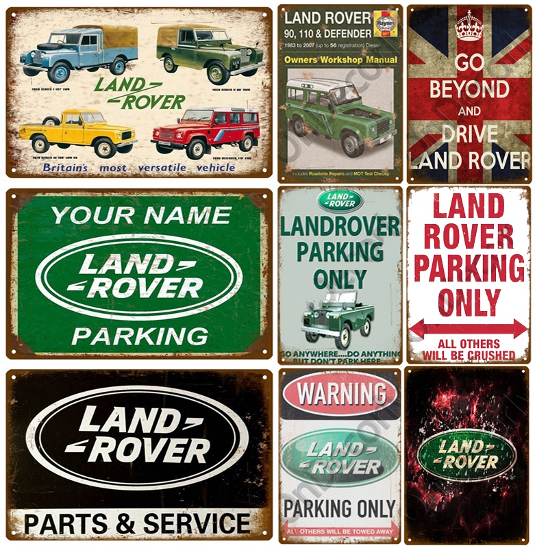 Land Car Rover Plaque แผ่นโลหะ Vintage Pin Up ป้ายผนังตกแต่งบาร์โรงรถ ...