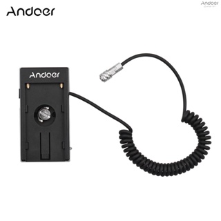 Andoer Blackmagic Cinema Camera BMPCC 4K Power Supply Mount Plate Adapter with Spring Cable for  NP-F970 F750 F550 Battery