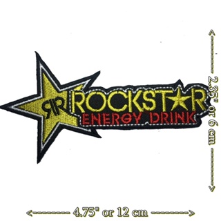 โลโก้ Rockstar Energy เครื่องดื่ม ตัวรีดติดเสื้อ อาร์มรีด อาร์มปัก ตกแต่งเสื้อผ้า หมวก กระเป๋า แจ๊คเก็ตยีนส์ Hipster ...