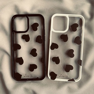 Beautiful Black Love Phone Case For iphone13/14Promax Phone Case For Iphone11/12 Transparent Case Xrxs Drop- Resistt 78%