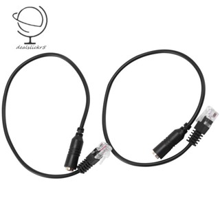 2pc 3.5mm Stereo Audio Headset to Cisco Jack Female to Male RJ9 Plug Adapter Converter Cable Cord