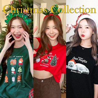 พร้อมส่ง 🎄 เสื้อ Oversize Christmas Collection ทรงหลวม น่ารักๆ PK OVS christmas เสื้อคริสต์มาส