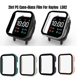 2 in 1 ฟิล์มกระจกนิรภัยกันรอยหน้าจอ สําหรับ Haylou LS02 Smart Watch 2 PC