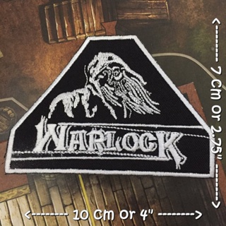 Warlock ตัวรีดติดเสื้อ อาร์มรีด อาร์มปัก ตกแต่งเสื้อผ้า หมวก กระเป๋า แจ๊คเก็ตยีนส์ Rock Iron on Embroidered Patch