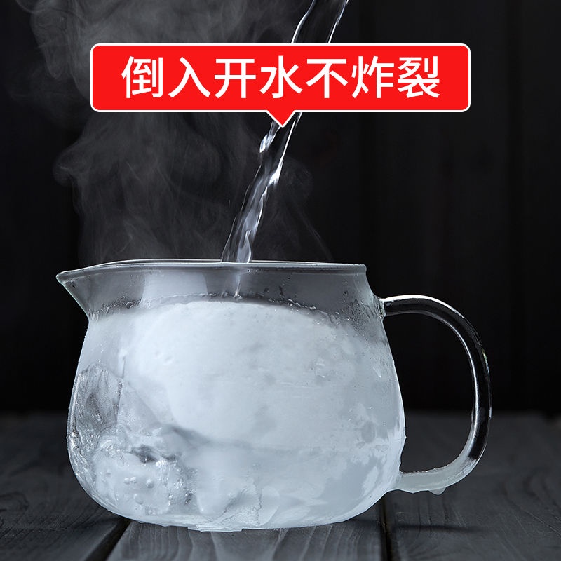 กาน้ำชาแก้วหม้อเดียวหนาทนความร้อนสูงกรองอุณหภูมิสูงชุดชาขนาดเล็กในครัวเรือนแยกชาชุดกาน้ำชาดอกไม้ฟอง