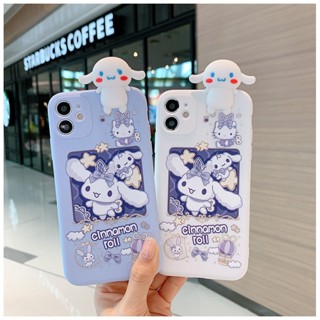 Compatible For Reno 10 Pro+ OPPO A98 A58 A38 A18 A78 A17 A17K A96 A76 A16 A95 A74 A94 A54 A15S A93 A53 A52 A92 A91 A31 A5 A9 2020 A5S A7 A12 F11 F9 เคสโทรศัพท์มือถือ ลายการ์ตูนชินนาม่อนโรลน่ารัก สีฟ้า สีขาว สําหรับ
