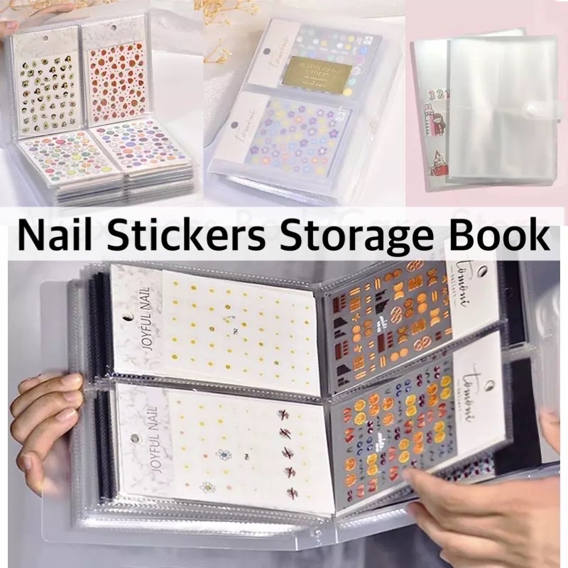 สมุดใส่สติ๊กเกอร์-อัลบั้มสติ๊กเกอร์-nail-stickers-storage-book