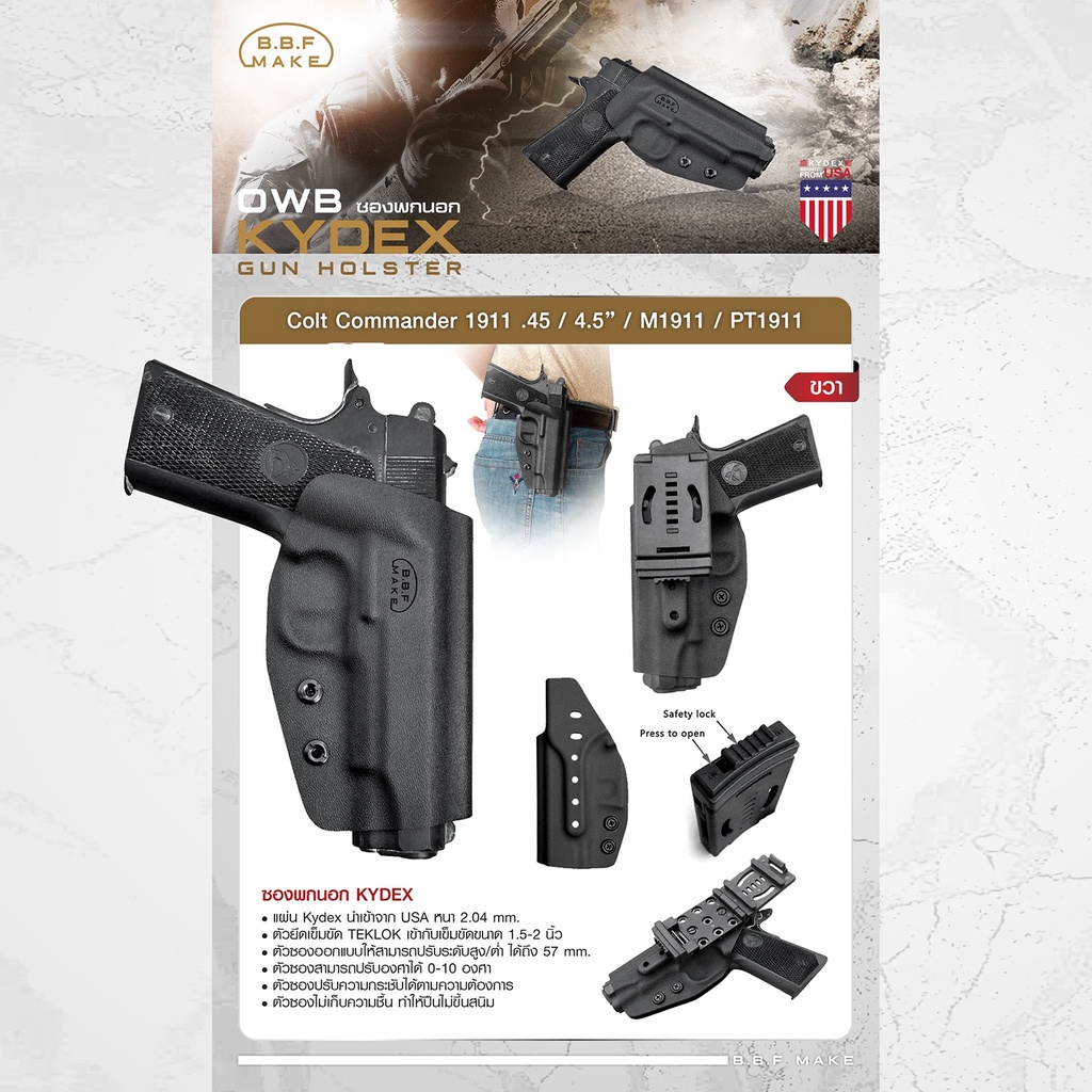 ซองพกนอก-colt-commander-1911-kydex-owb-bbf-make-holster-update-12-65