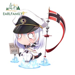 Earlfamily สติกเกอร์ไวนิล ลาย Azur Lane Chibi น่ารัก ขนาด 13 ซม. x 11.7 ซม. สําหรับติดตกแต่งหน้าต่างรถยนต์