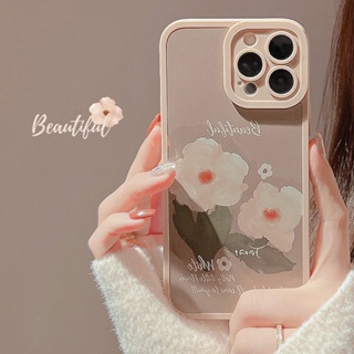 เคสโทรศัพท์มือถือ ซิลิโคน ลายภาพวาดสีน้ํามัน รูปดอกไม้ สําหรับ Iphone7 X 14 11 12mini 13 PRO MAX