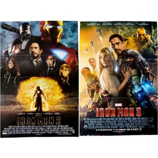 💥Poster💥โปสเตอร์ ขนาดใหญ่ พิมพ์ 2 เรื่องในแผ่นเดียว Iron Man 2 + Brooklyns Finest และ Iron Man 3 + Sammy 2