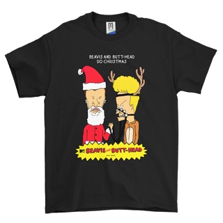 KAOS FILM : BEAVIS AND BUTTHEAD DO CHRISTMAS MOVIE T-SHIRT - HITAM PENDEK, S