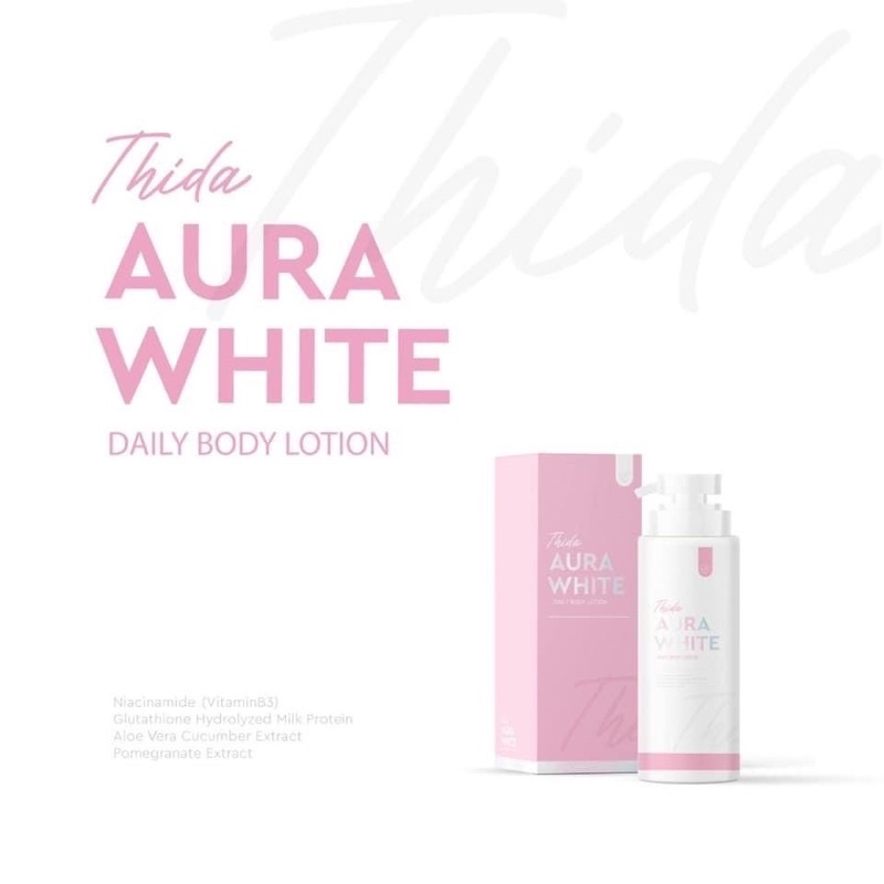 แพ็คเก็ตใหม่-โลชั่นออร่าไวท์-ธิดา-เดลี่-thida-aura-white-daily-body-lotion-400-ml-08326